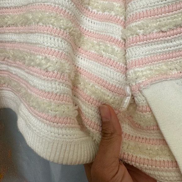 Self Portrait • Pastel Embellished Striped Cotton-Blend Cardigan‎ Sz S - Picture 11 of 11